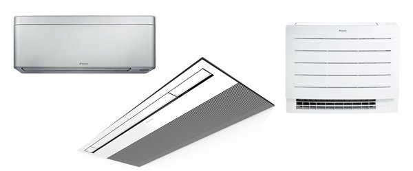 Soorten binnenunits voor in een multi-split aircosysteem